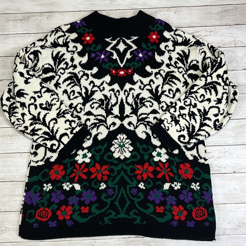 Carriage Court Vintage 90s knit sweater Made in USA, XL